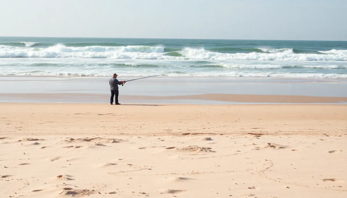 Pêche en mer du bord sur la côte atlantique